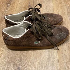 Brown Suede Lacoste Sneakers